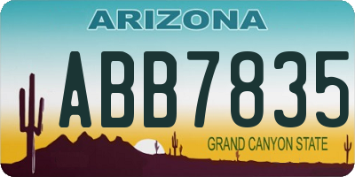 AZ license plate ABB7835