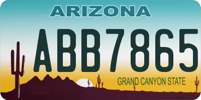 AZ license plate ABB7865