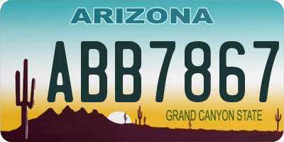 AZ license plate ABB7867
