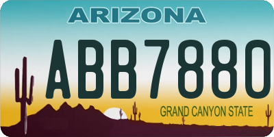 AZ license plate ABB7880
