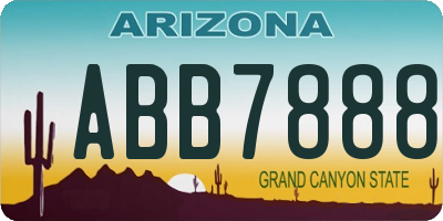 AZ license plate ABB7888