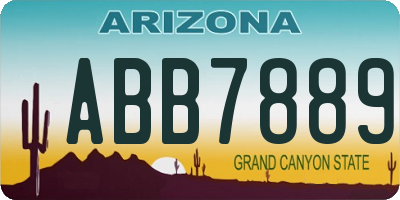 AZ license plate ABB7889