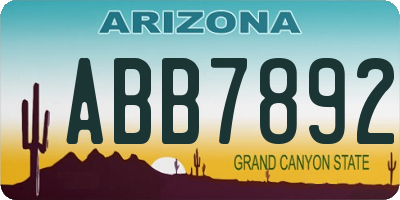 AZ license plate ABB7892