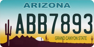 AZ license plate ABB7893