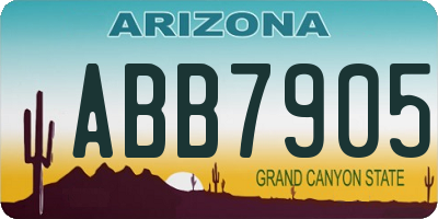AZ license plate ABB7905