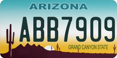 AZ license plate ABB7909