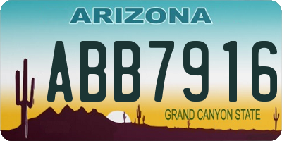AZ license plate ABB7916