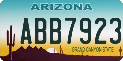 AZ license plate ABB7923