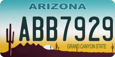 AZ license plate ABB7929