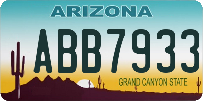 AZ license plate ABB7933