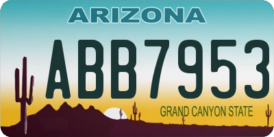 AZ license plate ABB7953