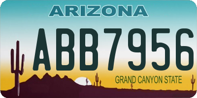 AZ license plate ABB7956