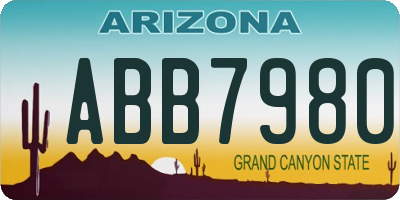 AZ license plate ABB7980