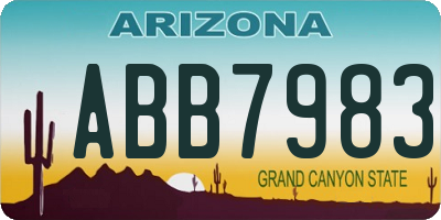 AZ license plate ABB7983