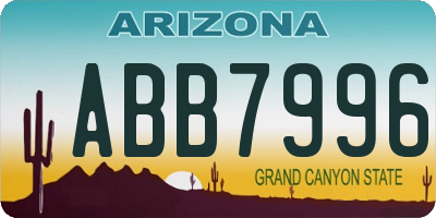 AZ license plate ABB7996