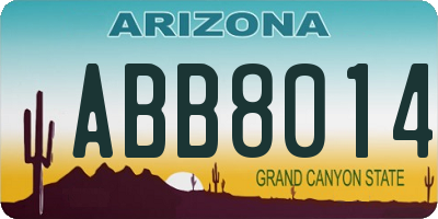 AZ license plate ABB8014