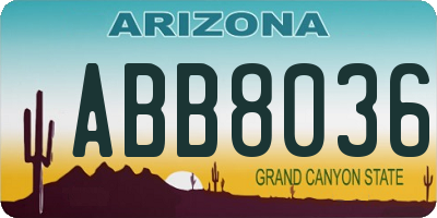 AZ license plate ABB8036