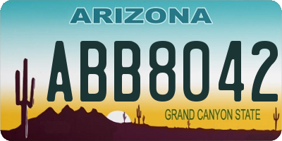 AZ license plate ABB8042