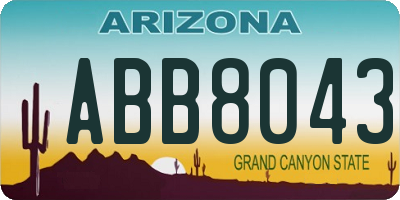 AZ license plate ABB8043