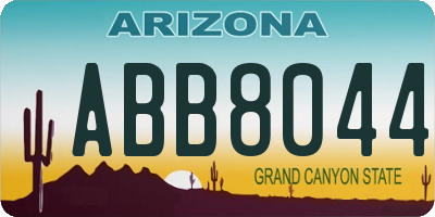 AZ license plate ABB8044