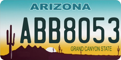 AZ license plate ABB8053