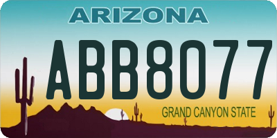 AZ license plate ABB8077