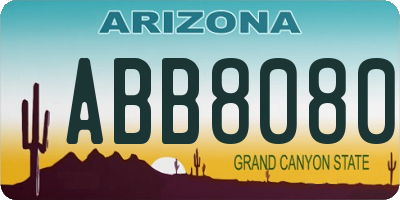 AZ license plate ABB8080