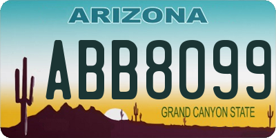 AZ license plate ABB8099