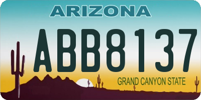 AZ license plate ABB8137