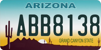 AZ license plate ABB8138