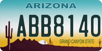 AZ license plate ABB8140