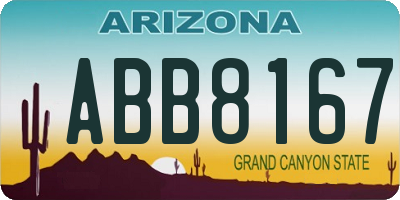 AZ license plate ABB8167
