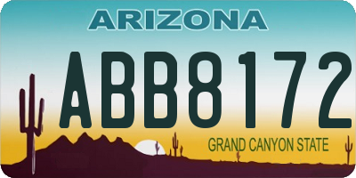 AZ license plate ABB8172