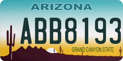 AZ license plate ABB8193