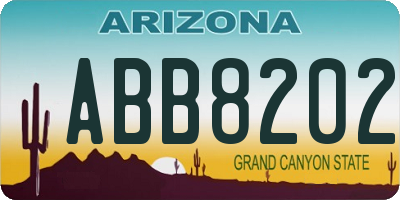 AZ license plate ABB8202