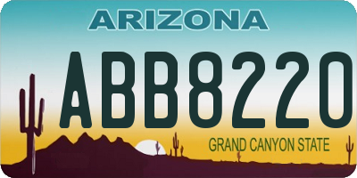AZ license plate ABB8220