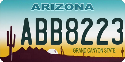 AZ license plate ABB8223