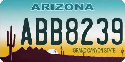 AZ license plate ABB8239