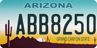 AZ license plate ABB8250