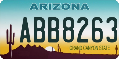 AZ license plate ABB8263
