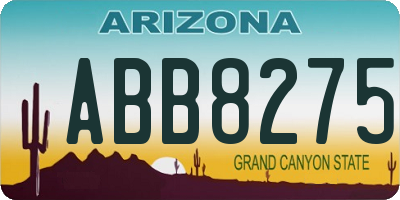 AZ license plate ABB8275