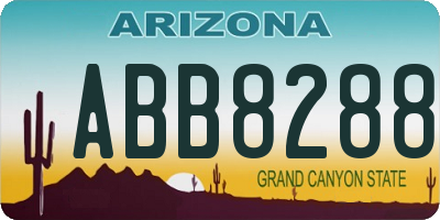 AZ license plate ABB8288