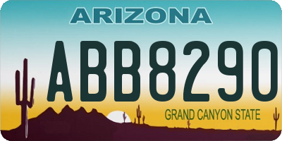 AZ license plate ABB8290
