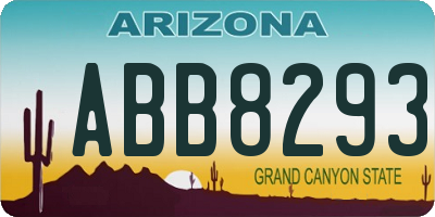 AZ license plate ABB8293