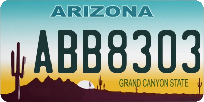 AZ license plate ABB8303