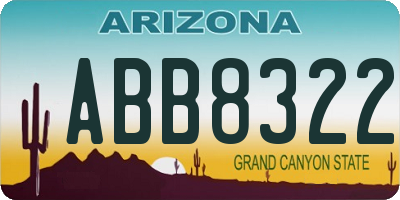 AZ license plate ABB8322