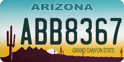 AZ license plate ABB8367