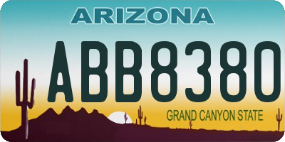 AZ license plate ABB8380