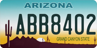 AZ license plate ABB8402