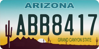 AZ license plate ABB8417